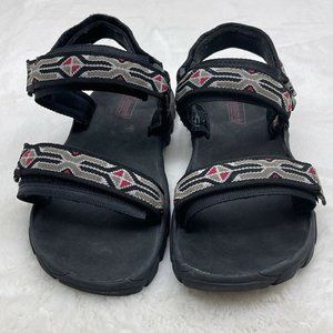 Coleman Sand Lake Open Toe Sandals Men Size 9 Hook & Loop Black